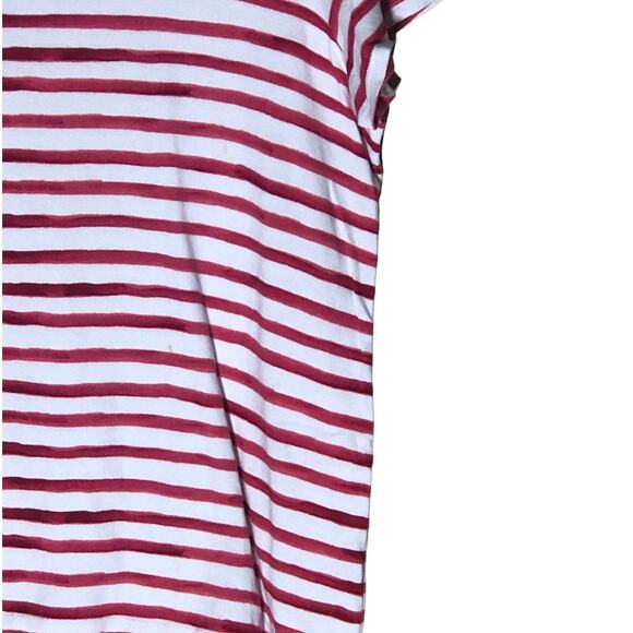 Croft & Barrow Classic Tee Women's Size XXL Short Sleeve V-Neck Red Stripes - Picture 4 of 8